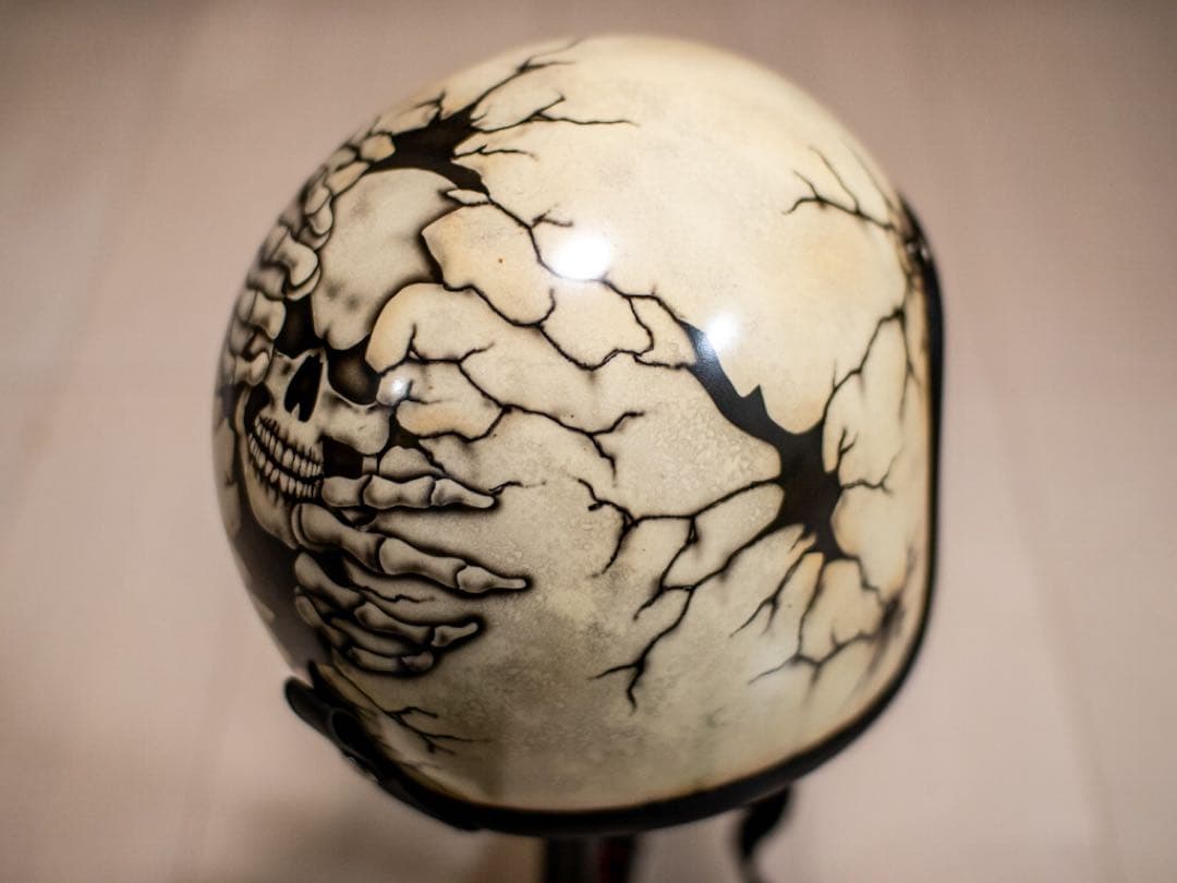 XL 極小帽体　500tx スモールジェット　アイボリーエイジング割れドクロ