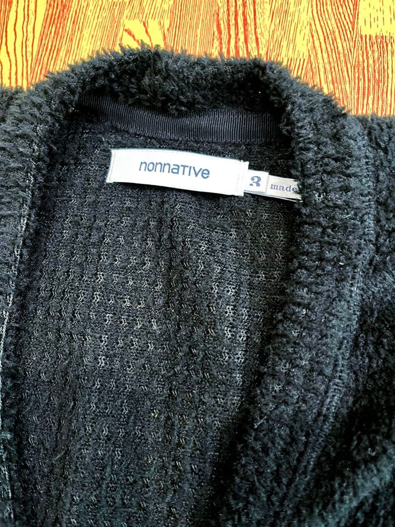 nonnative ボタン付きカーディガン 3 フリース　黒