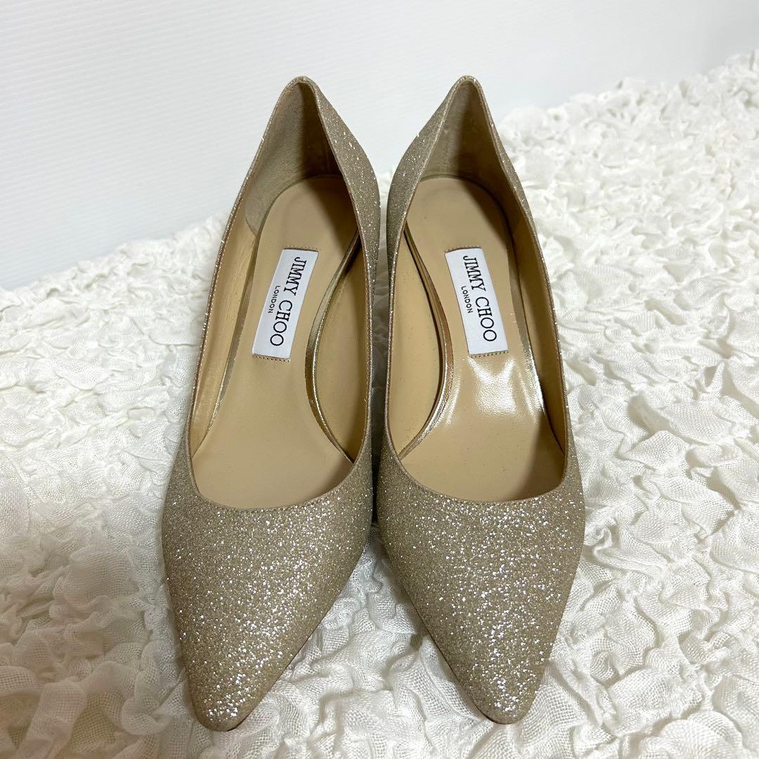 未着用✨現行 2024年購入 定価12.4万 ジミーチュウ グリッター パンプス