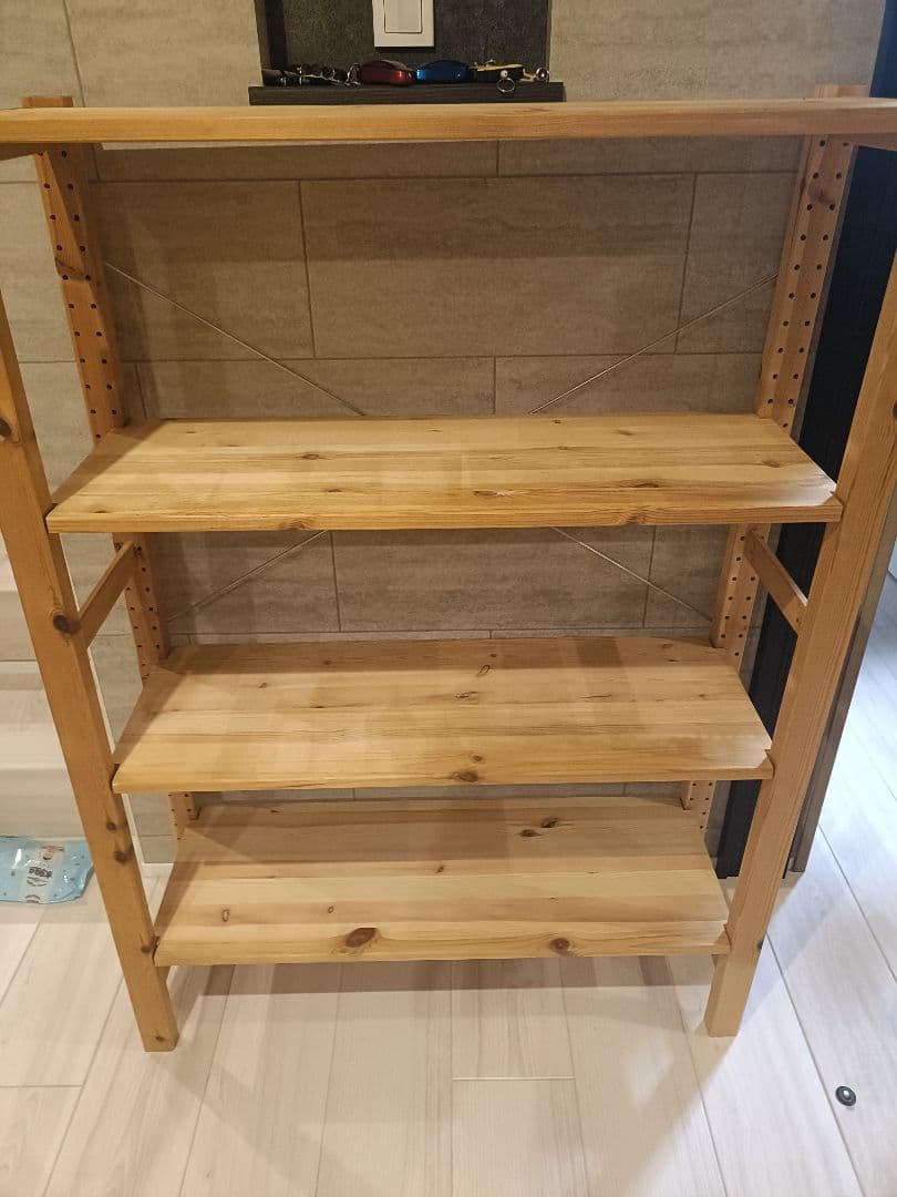 ivar ナチュラルウッド 4段オープンシェルフ