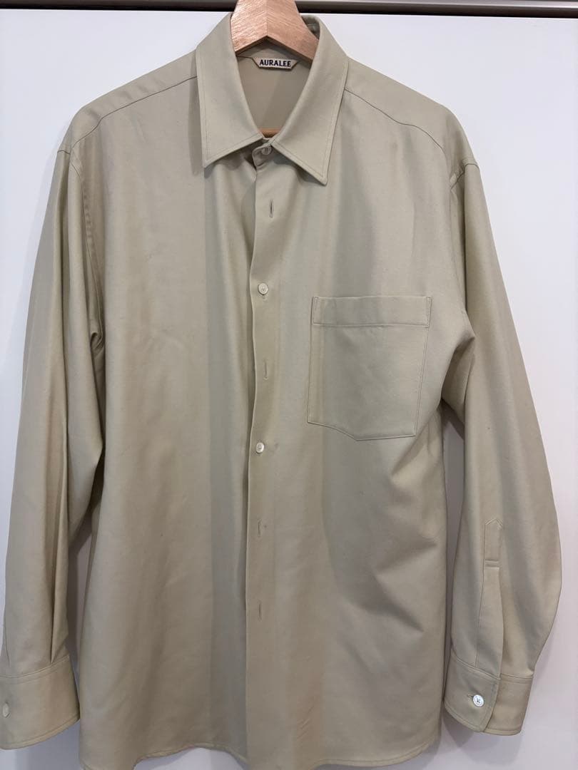 ト*ト様 Auralee SUPER LIGHT WOOL SHIRT KHAK
