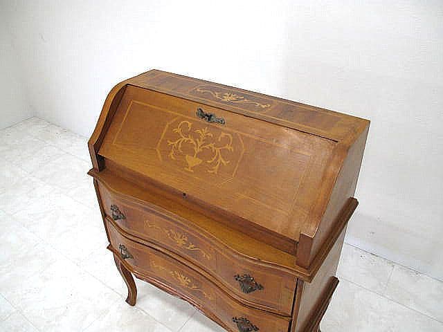 イタリア製　象嵌細工ライティングデスク 　書斎机 ライティングビューロー