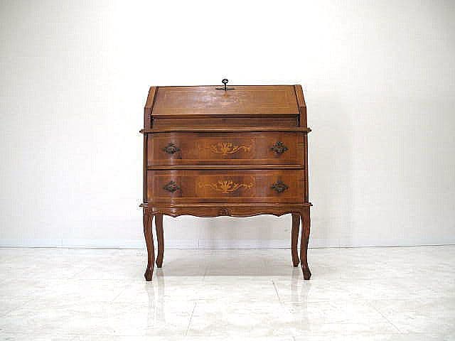 イタリア製　象嵌細工ライティングデスク 　書斎机 ライティングビューロー