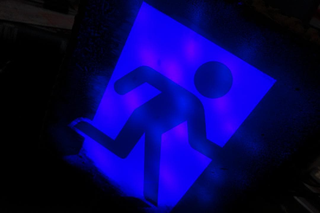 ジャンクスタイル 誘導灯 非常口 インテリアに 看板 点滅タイプ 落書き