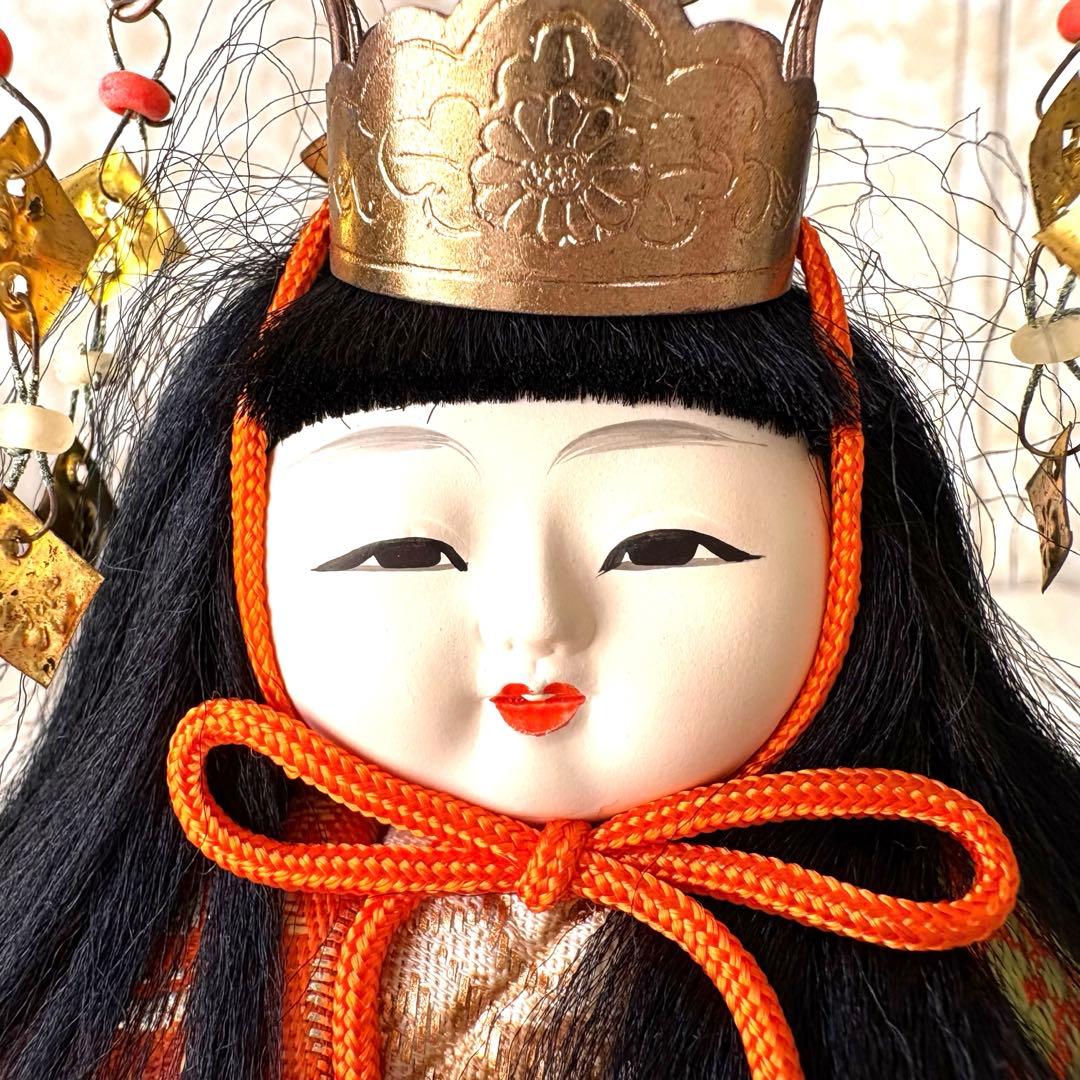 【木目込み雛人形 15人揃い／昭和42年頃購入／箱付き／小道具あり／真多呂風】