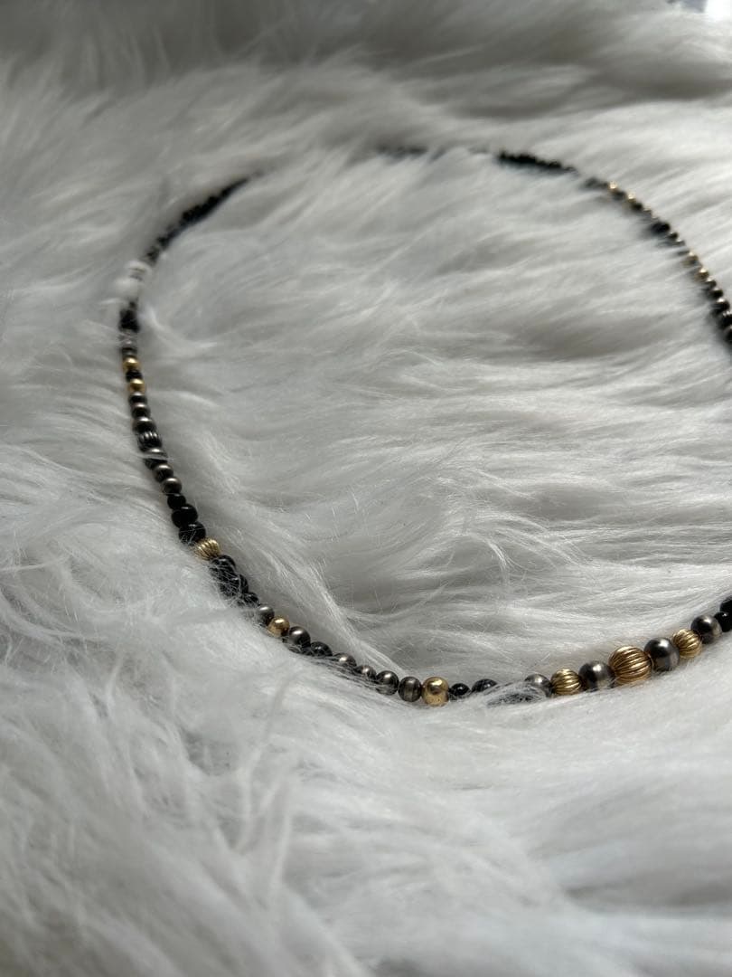 ナバホパール　14K SV925 NAVAJO インディアンジュエリー　50cm