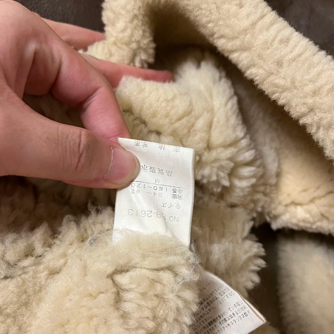 【vintage】リアルムートンジャケット ブラウンレザージャケット ボア襟付き