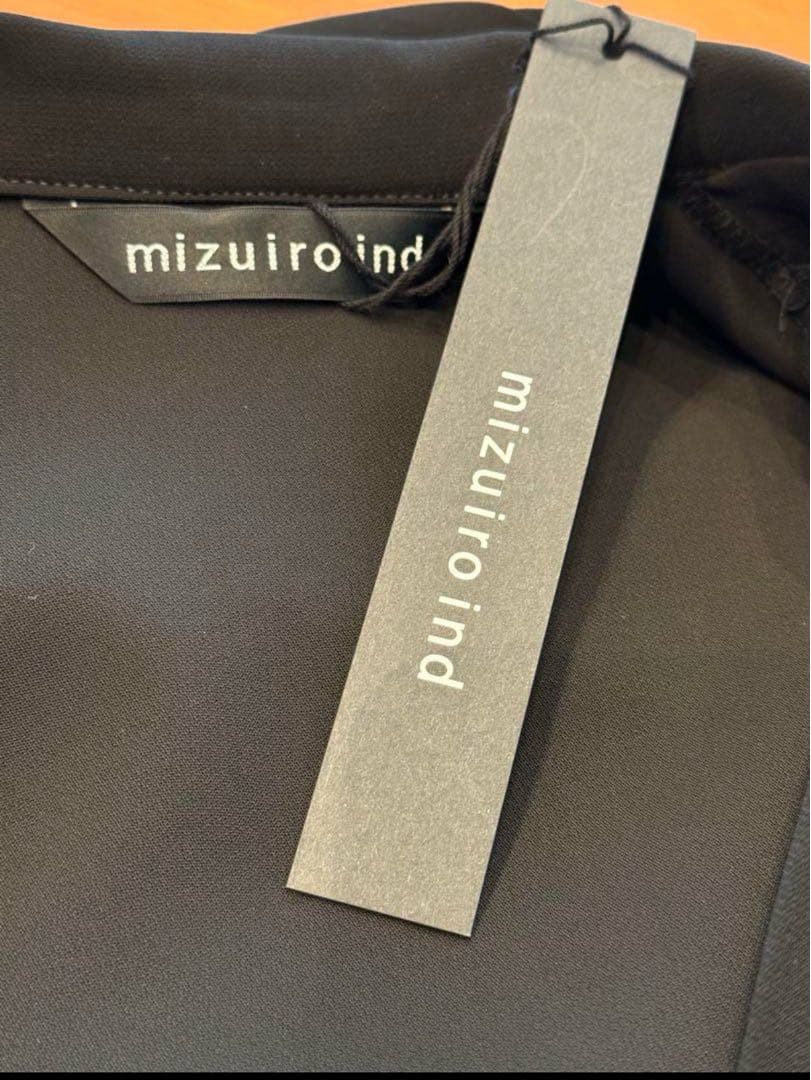 mizuiro ind(ミズイロインド)ワイドテーラードコート黒ブラック