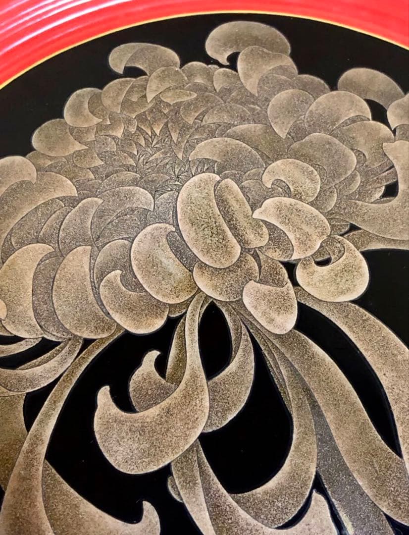 「祖」菊花 蒔絵 菓子皿10客 横越 自入 共箱 (122A②)