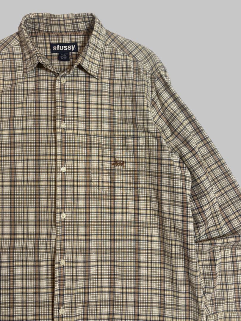 トップス old stussy check shirt