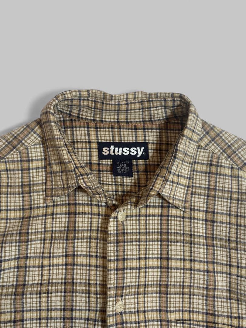 トップス old stussy check shirt