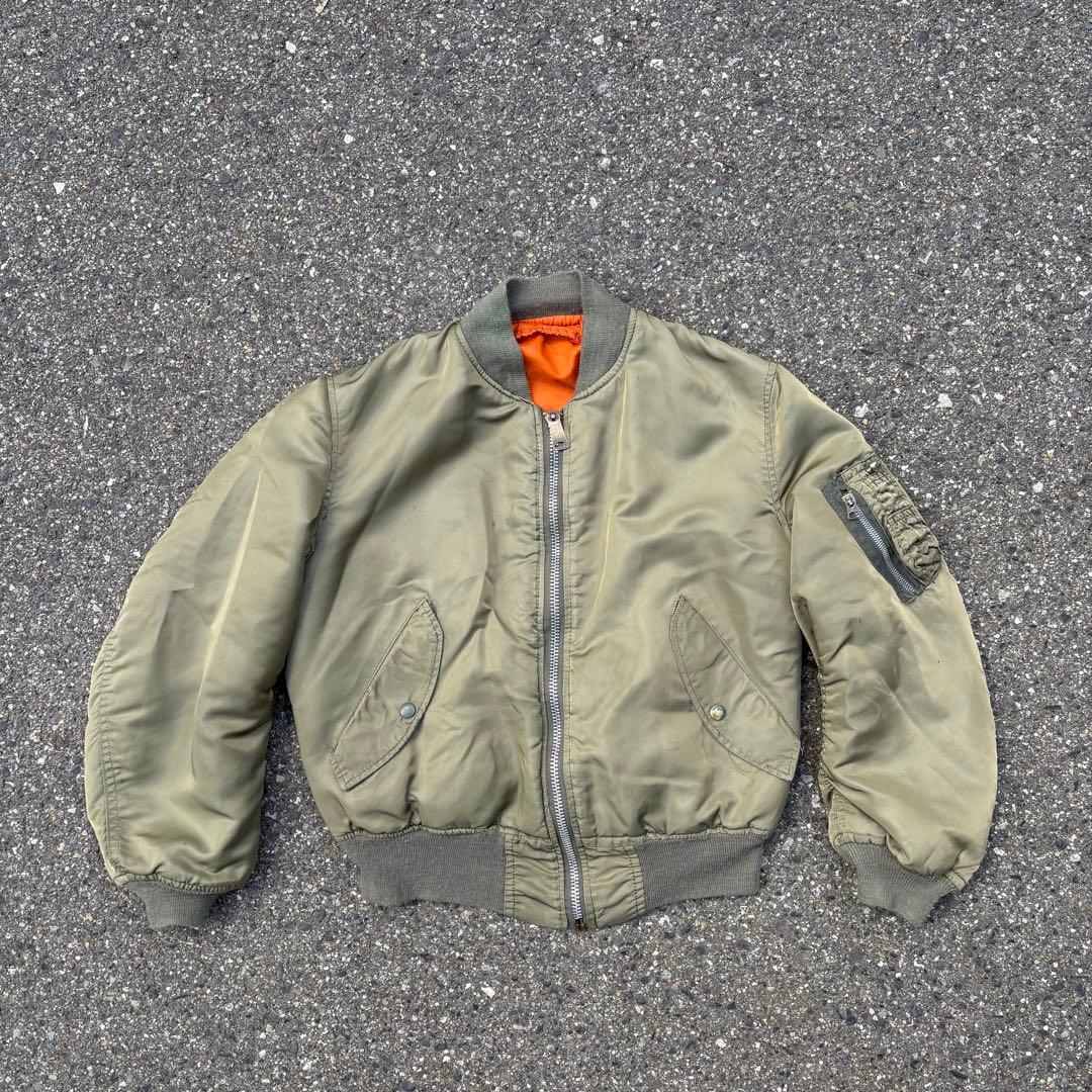 ALPHA 90s USA製米軍MA-1フライト ジャケット Sサイズ　3本線