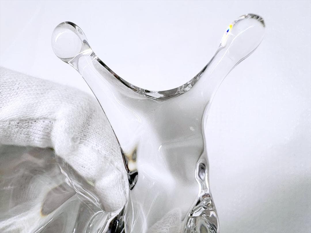 レア　未使用保管　バカラ　カタツムリ　フィギュリン　置物　クリスタル　縁起物