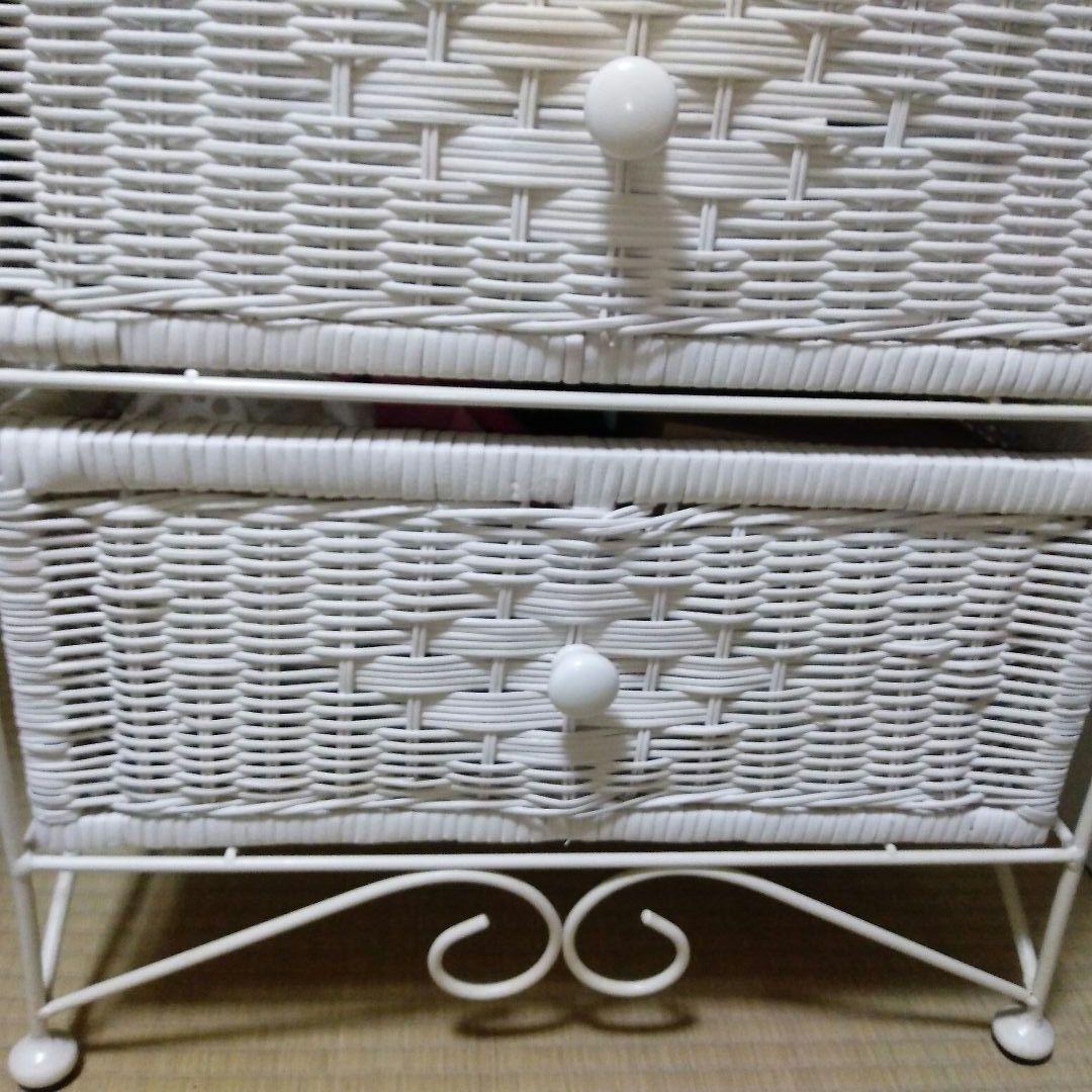 入手困難❗早い者勝ち❗プリンセスアイアン姫家具✨ホワイトラタン風チェスト 3段