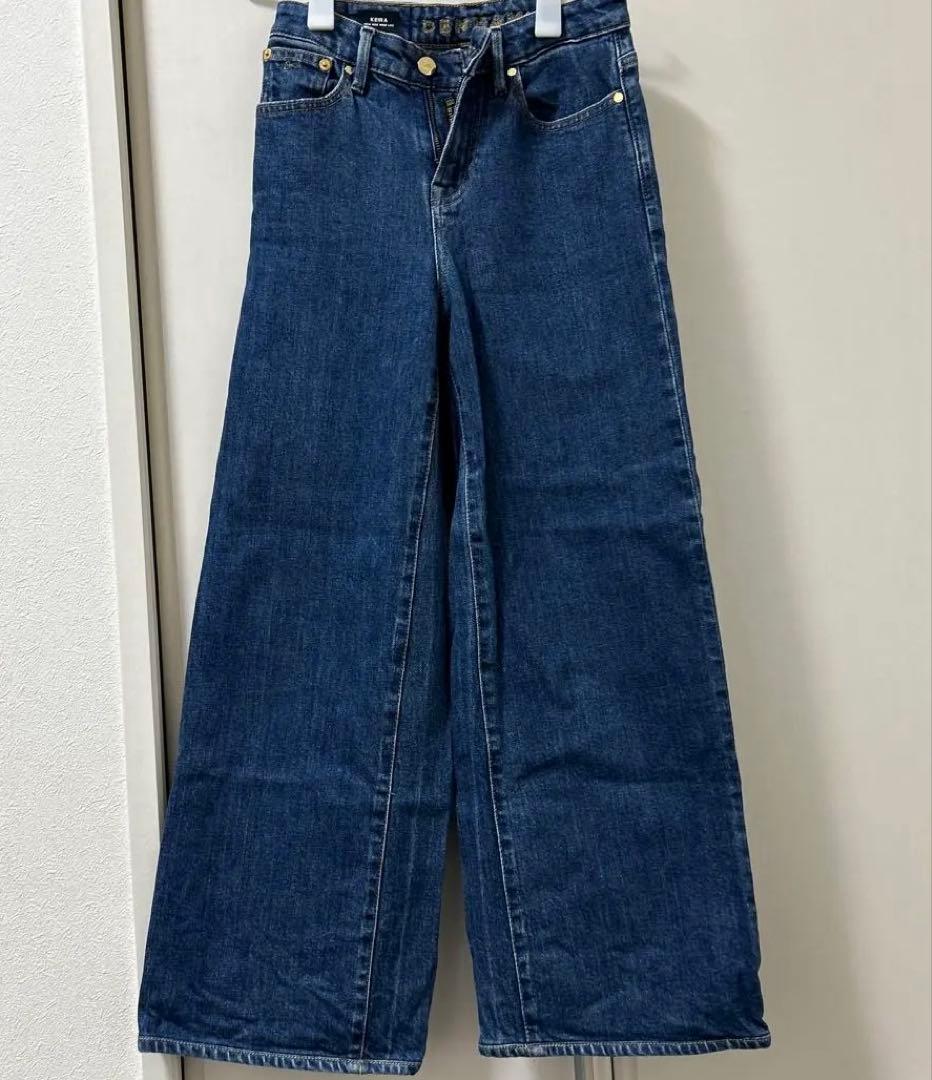 DENHAM インディゴブルー ワイドレッグジーンズ