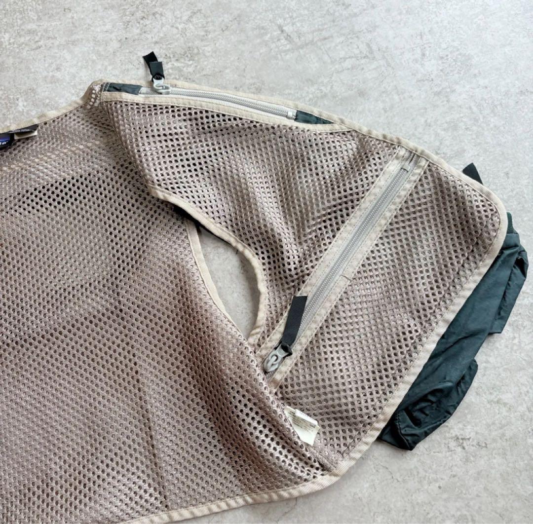 90s Patagonia ショーティー フィッシングベスト グリーン ベージュ