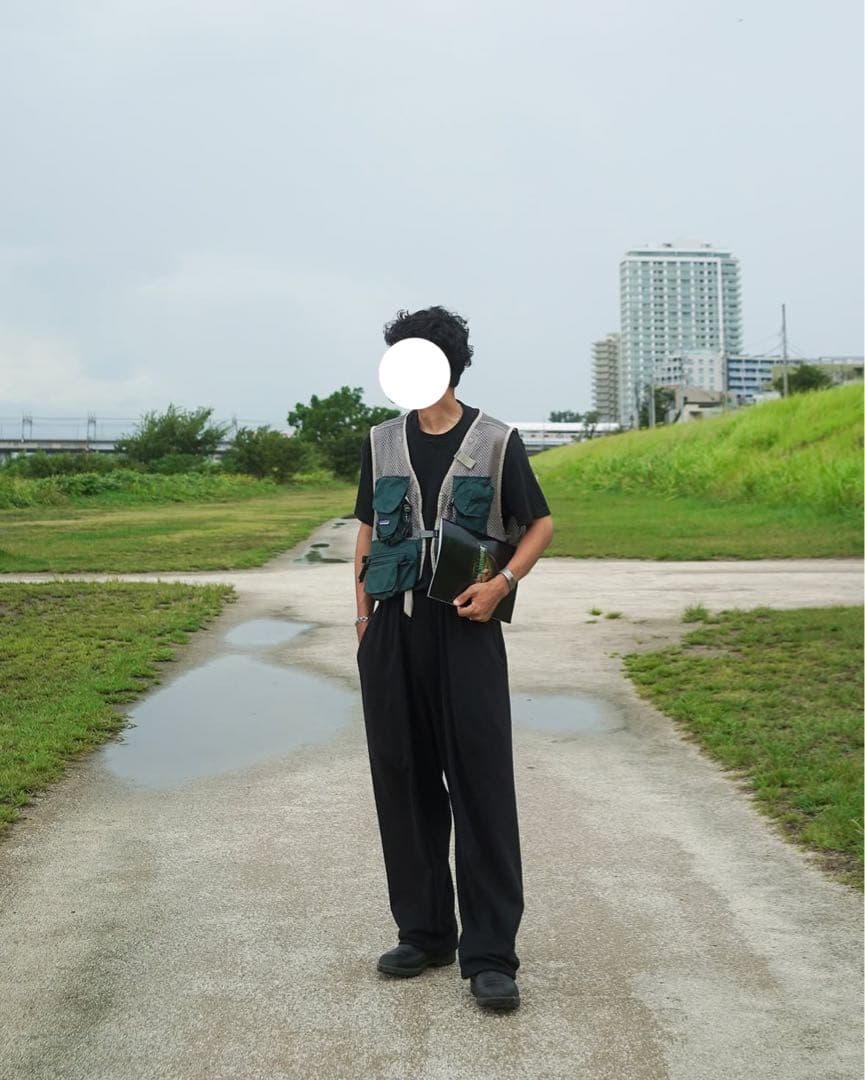 90s Patagonia ショーティー フィッシングベスト グリーン ベージュ