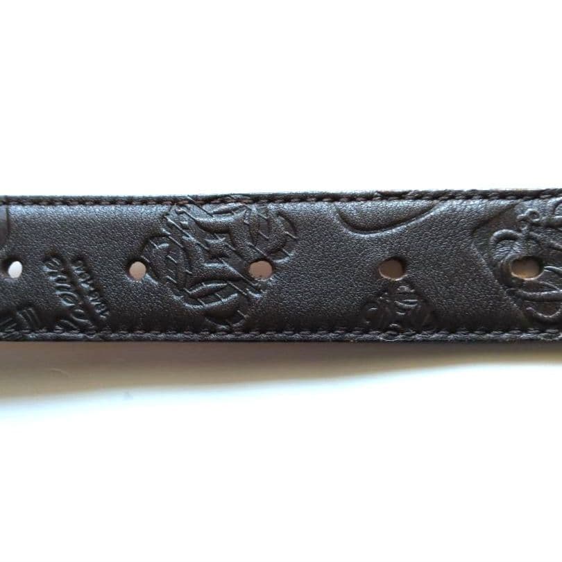 【希少】ロエベ LOEWE アナグラム 金ロゴバックル　ブラウンレザーベルト