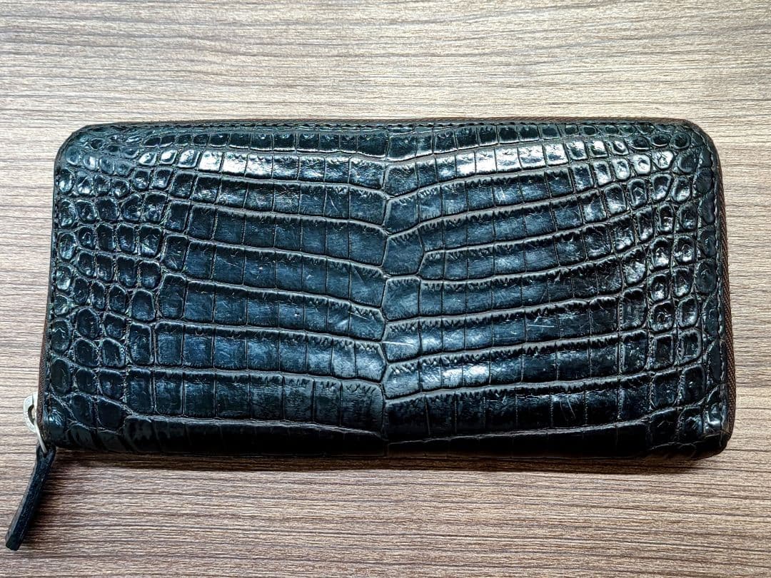 腹センター 1枚皮 クロコダイル 長財布