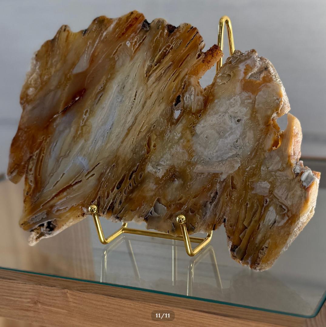 【瑪瑙】アゲート スライス シリカ化 カルセドニー × セレナイト