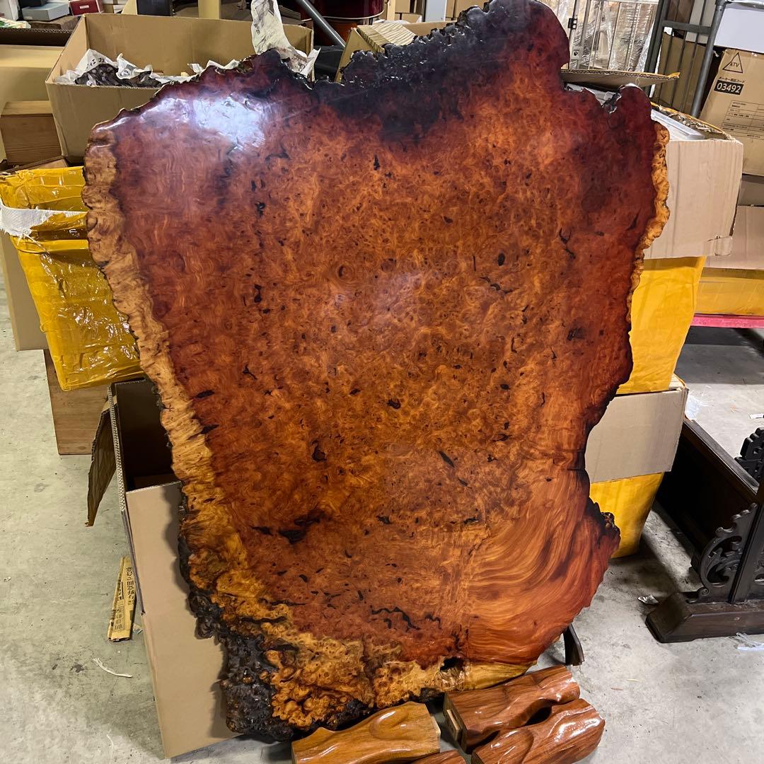 極上瘤杢 一枚板 天然耳付 無垢材 大型座卓 天板用