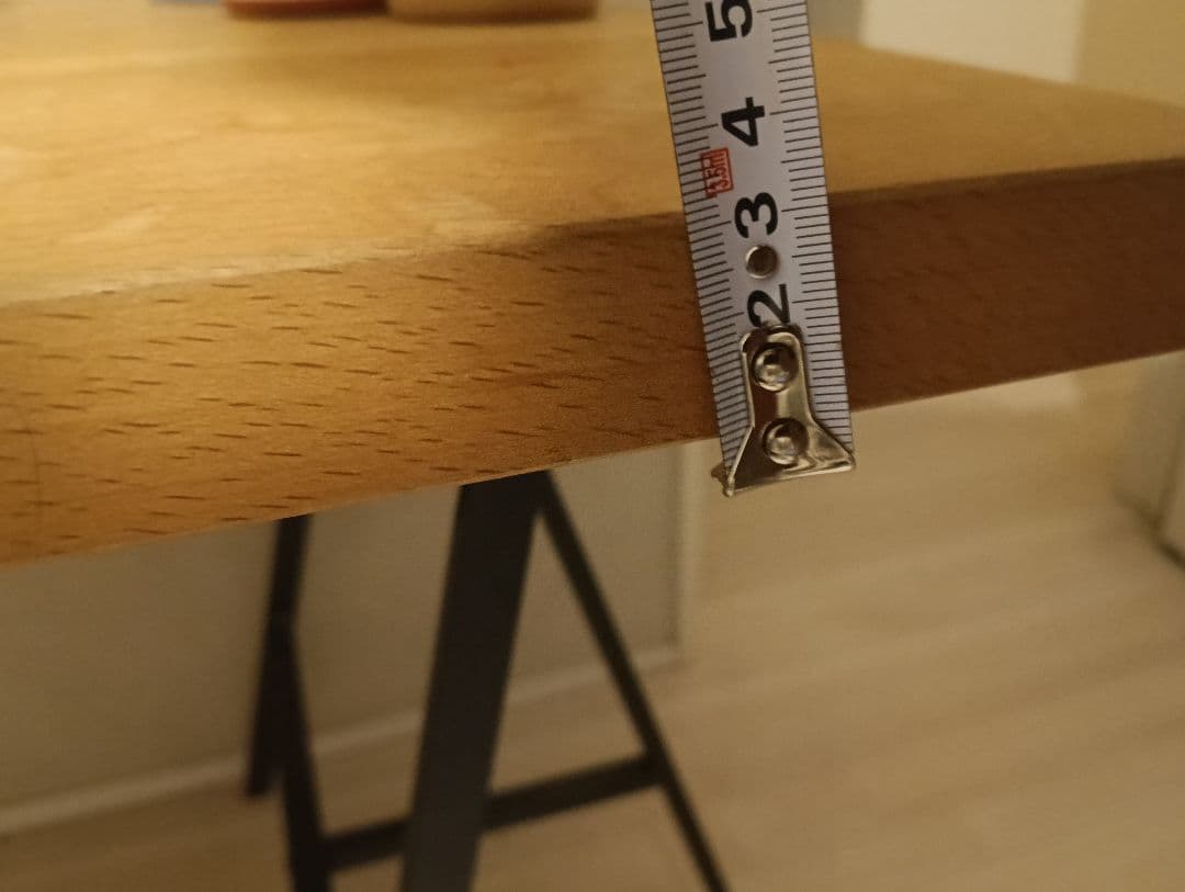 イケアデスク3点セットナチュラルウッドレールベリとキャビネット付引き取り限定販売