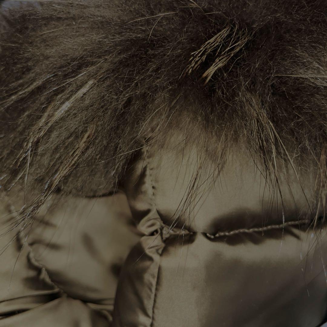 【美品】23区 洗える フード リアルファー ロング ダウンコート M カーキ