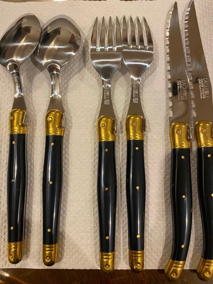 ラギオール　ゴールド×ブラック　カトラリーセット