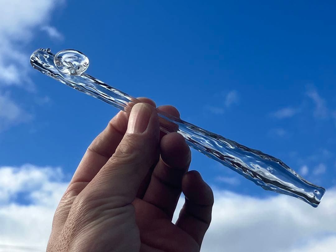 ギヤマン煙管 003- 氷晶（ひょうしょう）ガラスパイプ　約16cm