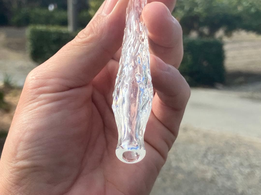 ギヤマン煙管 003- 氷晶（ひょうしょう）ガラスパイプ　約16cm