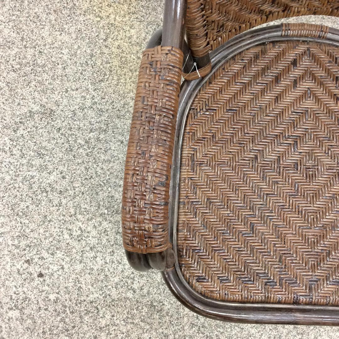 未使用品 カザマ オリッサ ハイバックシーベルチェア ラタン 回転式 ２