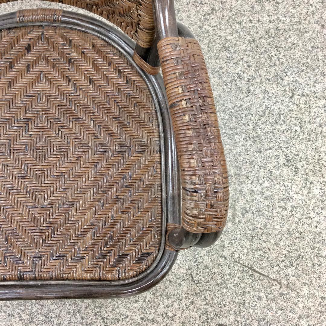 未使用品 カザマ オリッサ ハイバックシーベルチェア ラタン 回転式 ２