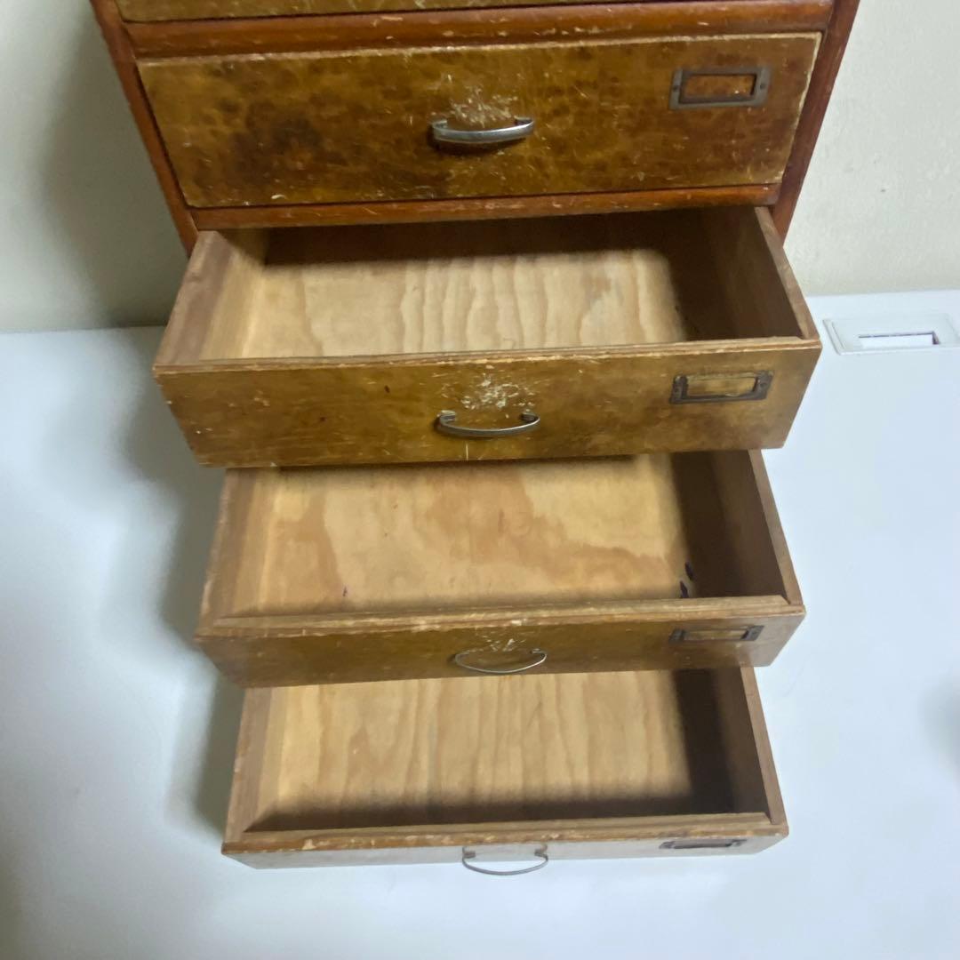 昭和レトロ 5段小物入れ 引き出し 木製 古道具 古民家 ビンテージ エイジング