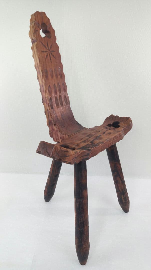 【2脚セット】シェファードチェア 木製椅子 三本足 アンティーク *W65W66