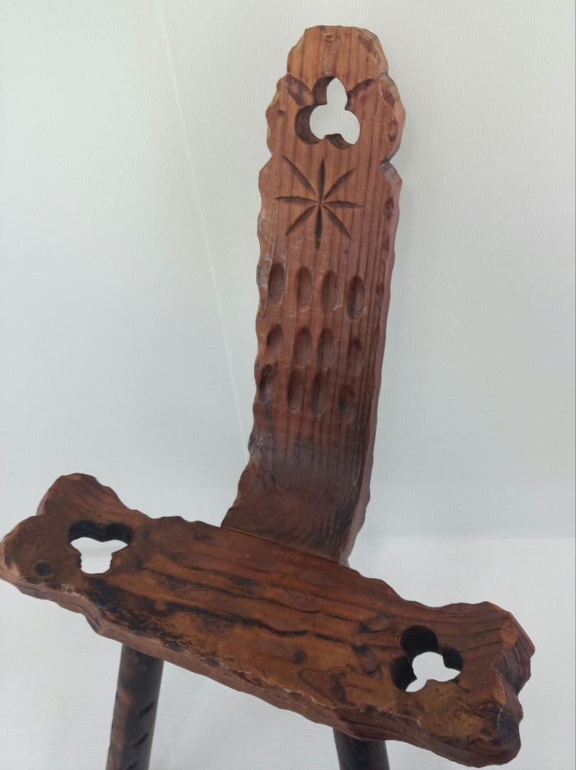 【2脚セット】シェファードチェア 木製椅子 三本足 アンティーク *W65W66