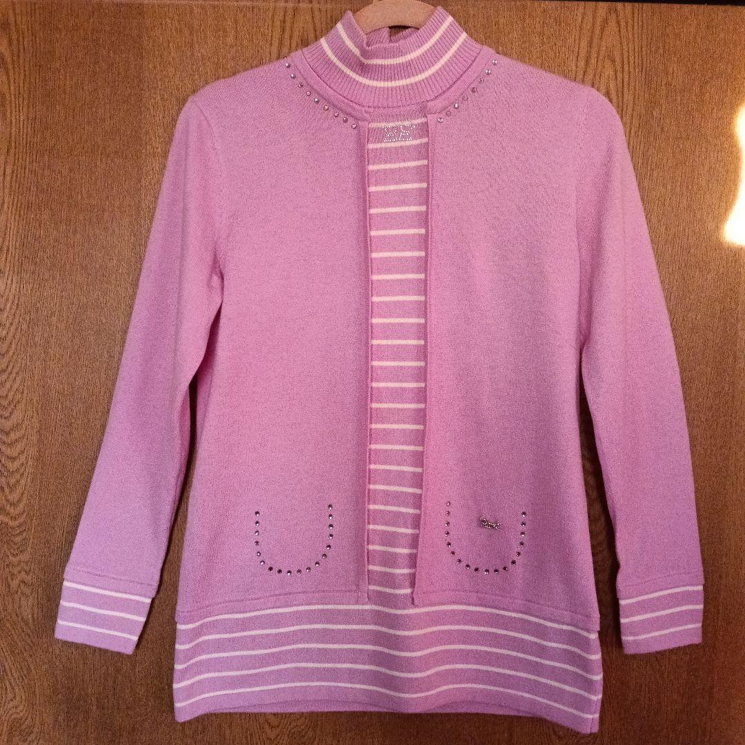 rei‼️PICONE ピッコーネ ビジュー付き ストライプ ニット