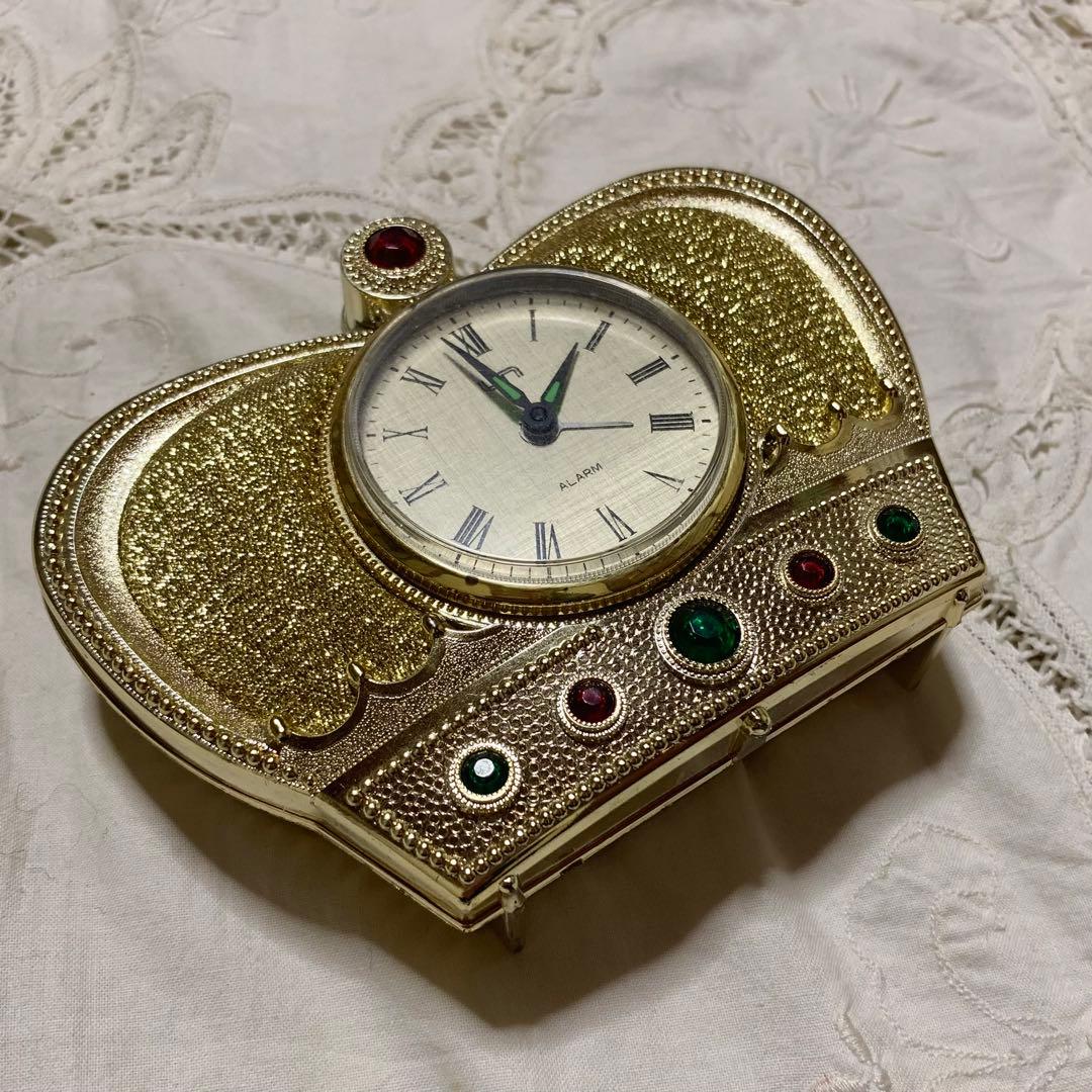 1990年代　UN レトロで珍しい手巻き式置き時計　稼働品