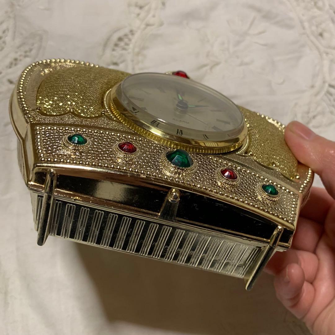 1990年代　UN レトロで珍しい手巻き式置き時計　稼働品