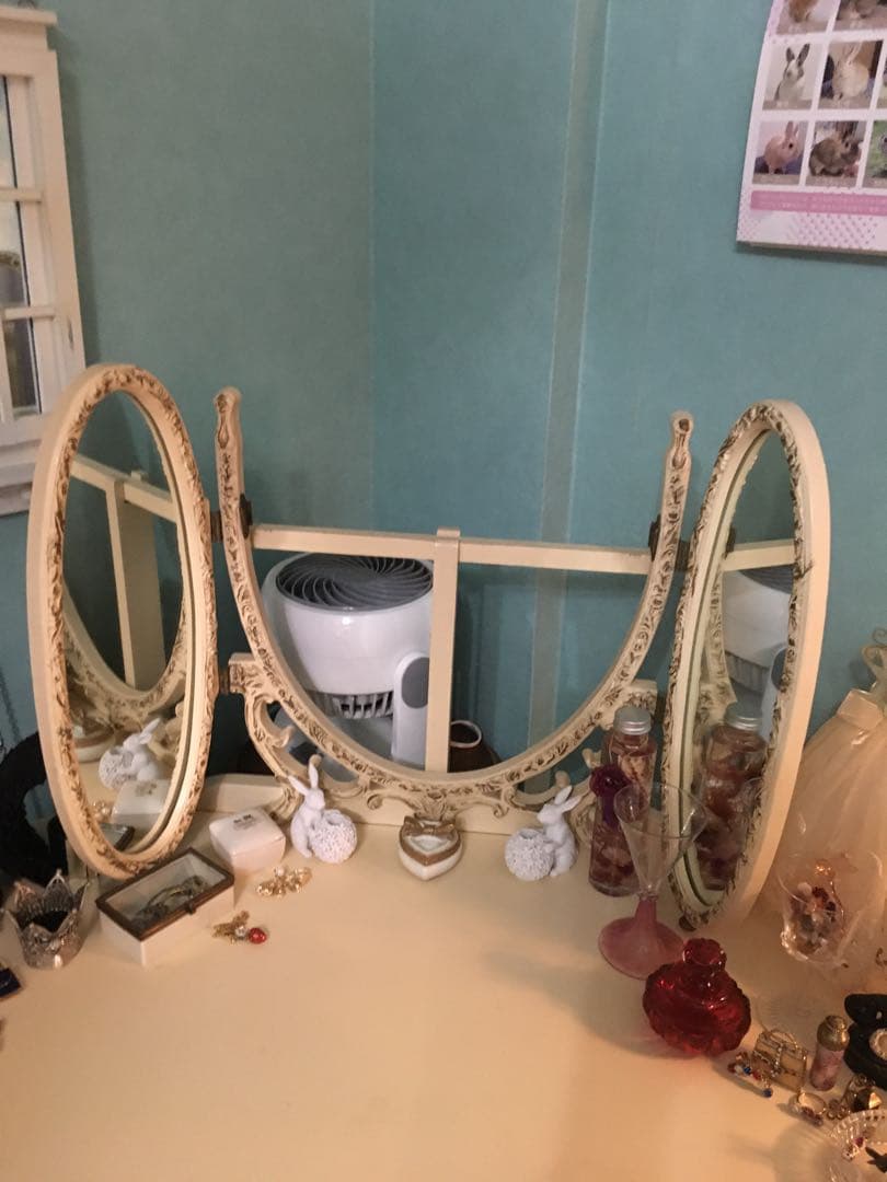 アンティーク　ドレッサー　三面鏡　フランス　送料込み