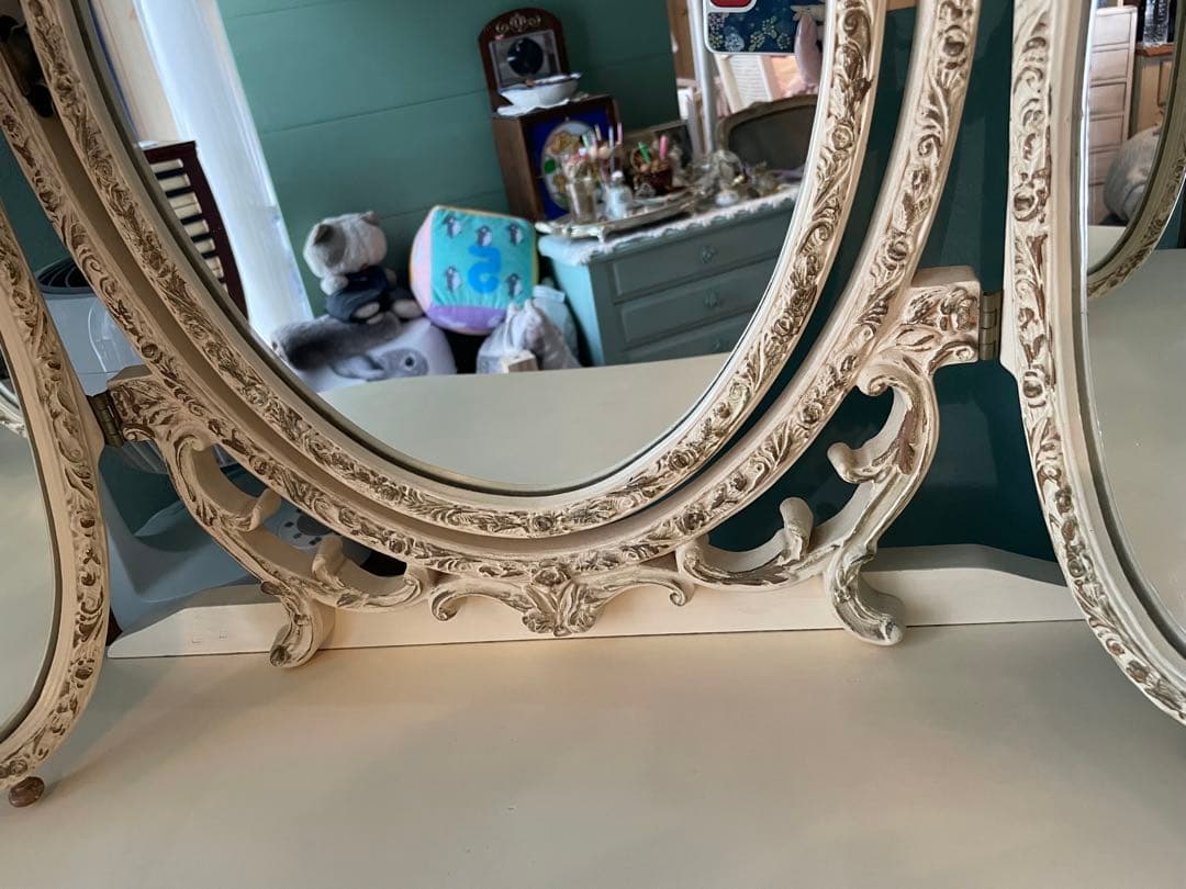 アンティーク　ドレッサー　三面鏡　フランス　送料込み