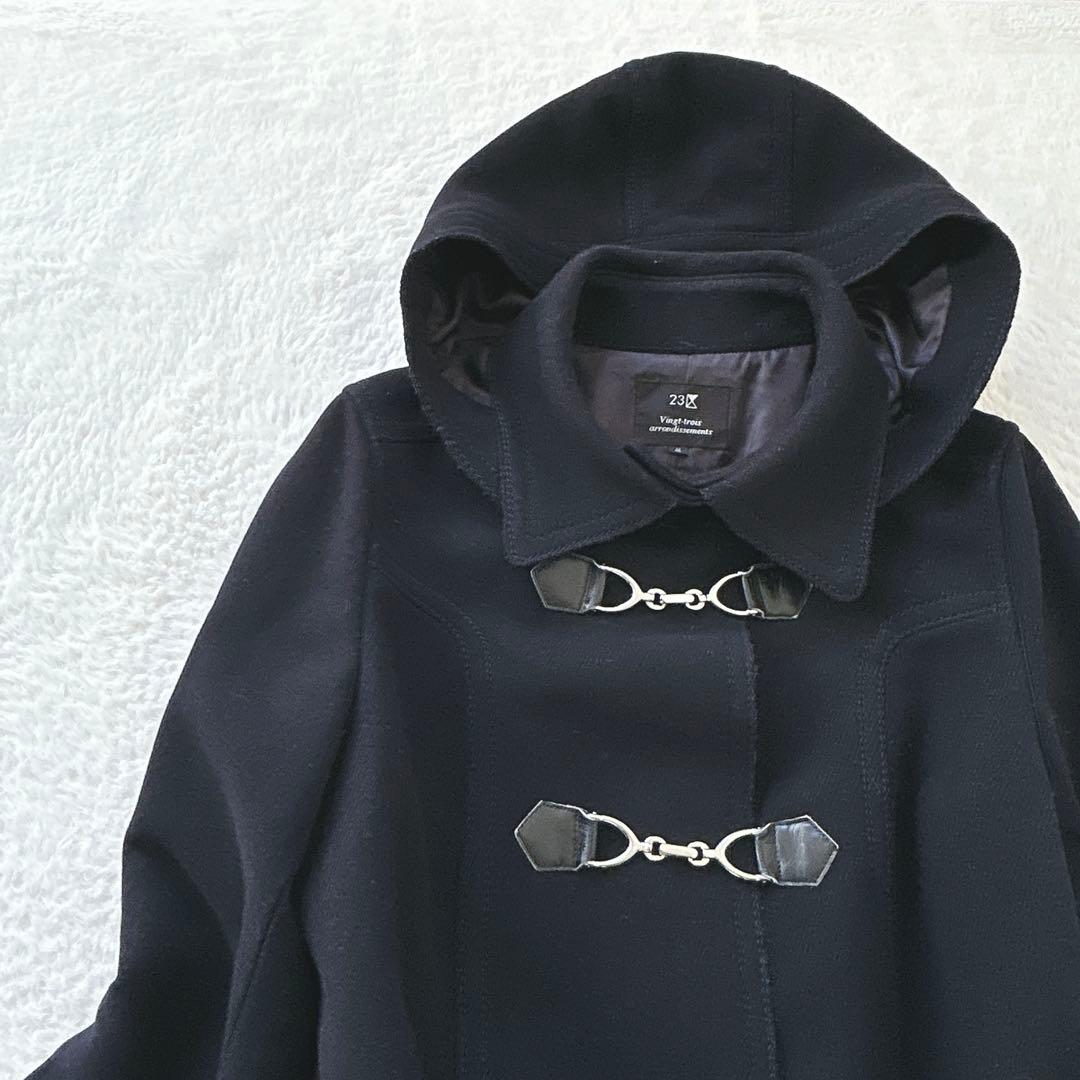 希少大きめ46✨23区 カシミアダッフルコート　2way 伊製　3XL 紺