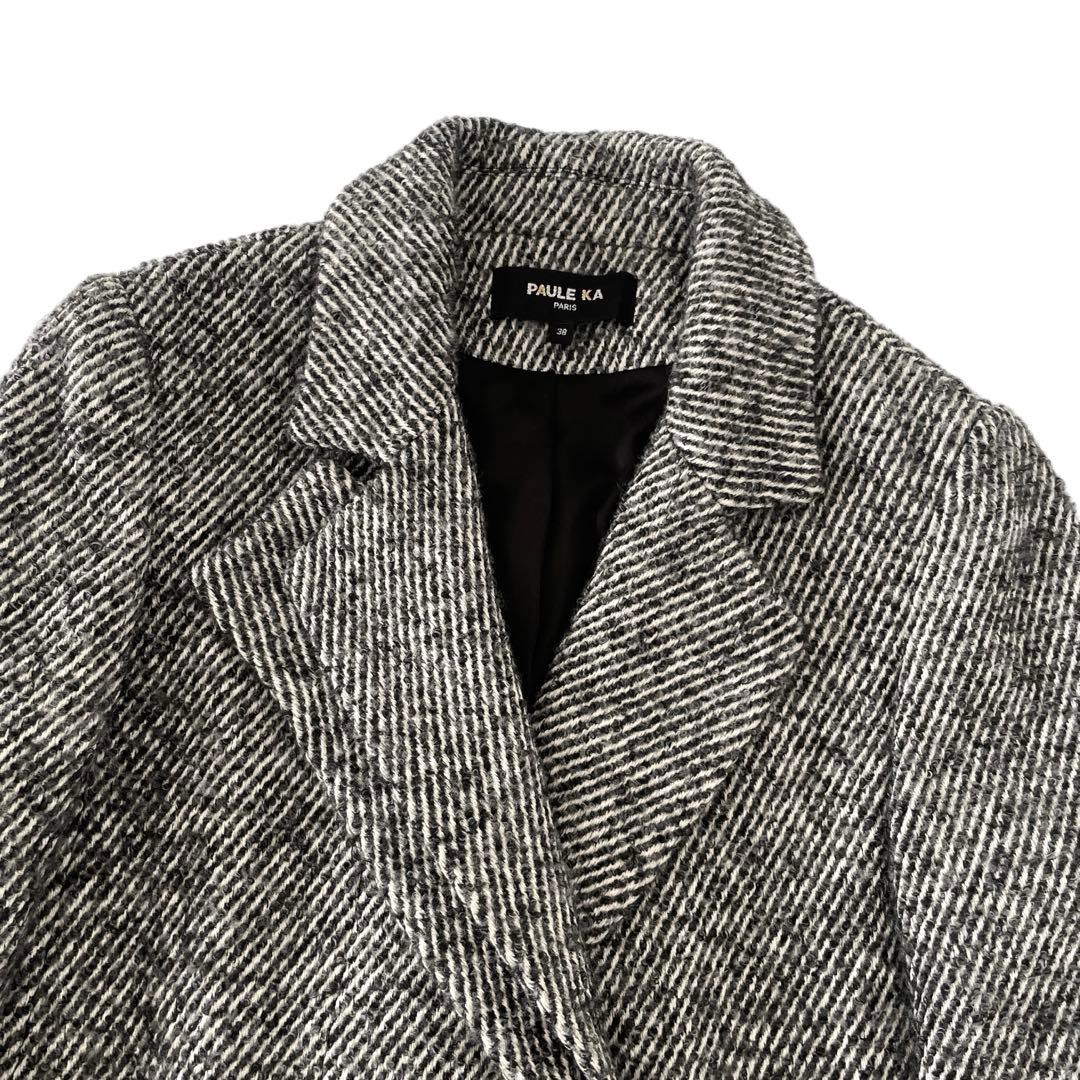 PAULE KA ポールカ ヘリンボーンモヘヤウールチェスターコート