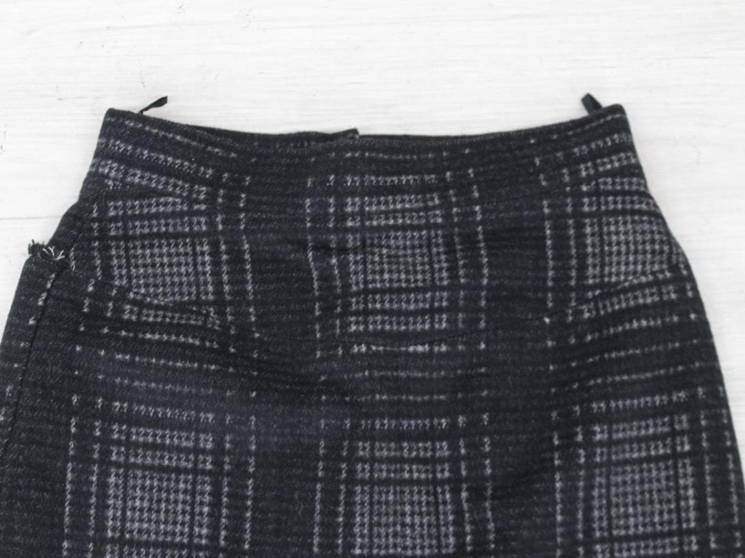 ▲美品 CHANEL/シャネル ツイード タイトスカート チェック Wファスナー