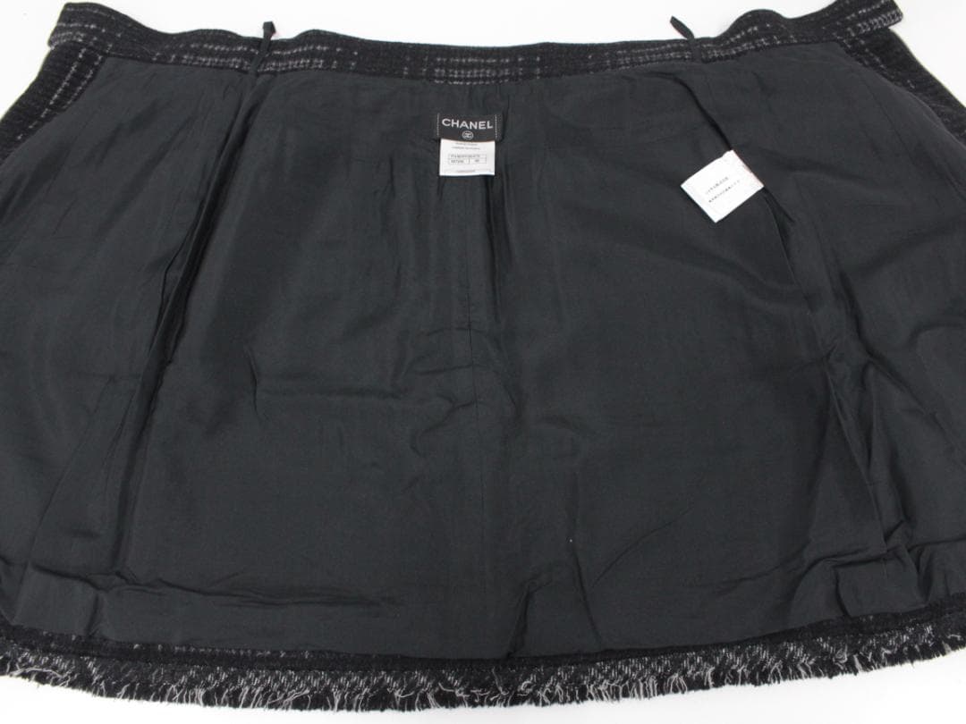 ▲美品 CHANEL/シャネル ツイード タイトスカート チェック Wファスナー