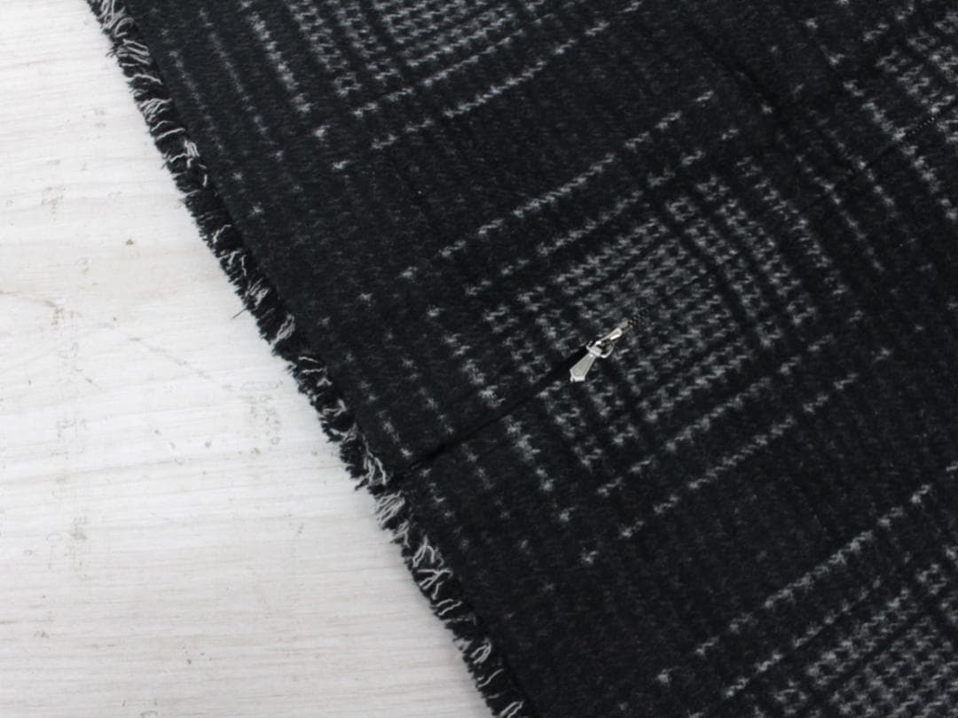 ▲美品 CHANEL/シャネル ツイード タイトスカート チェック Wファスナー