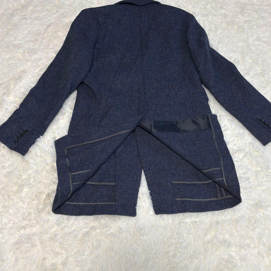 希少色 ハリスツイード　ウールロングコート チェスターコート Lサイズ