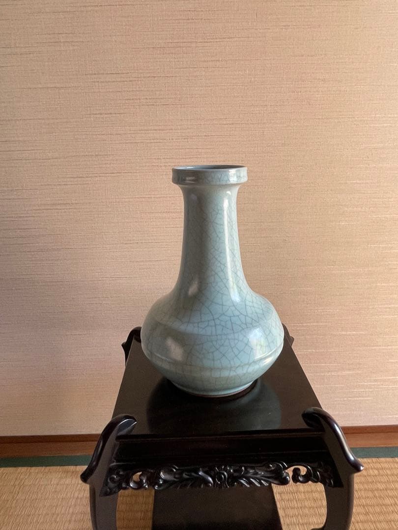 花瓶　粉青磁下蕪　青木清高作