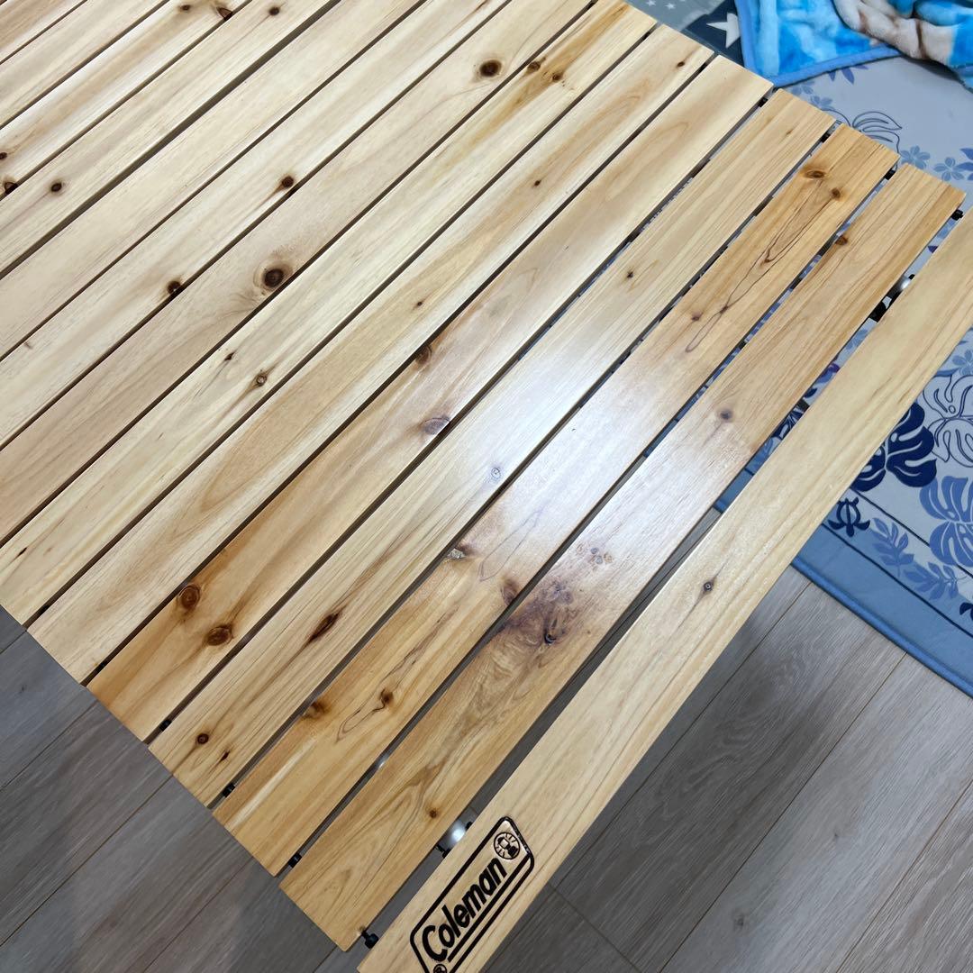 【美品】コールマン　ナチュラルウッドロールテーブル110 廃盤カラー