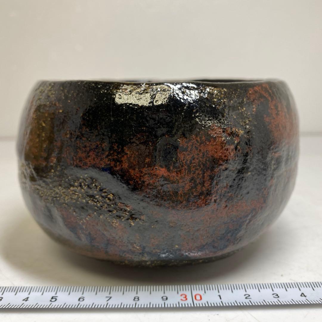 ☆茶3佐々木昭楽 光悦写 紙屋 黒楽茶碗 共箱 東T8-0209①