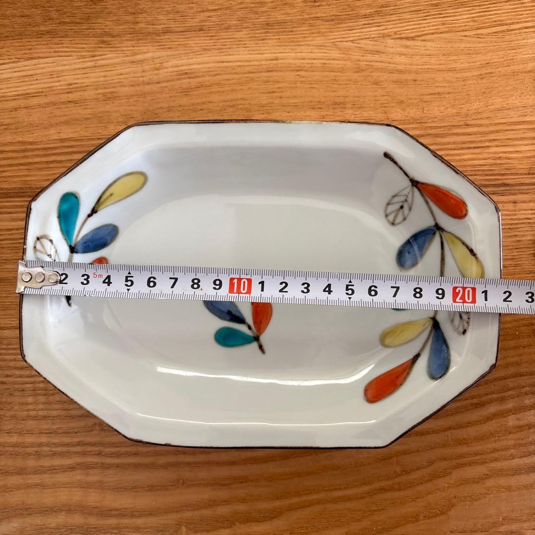 九谷青窯/高祥吾/色絵遊び/葉隅切り/長皿/3枚